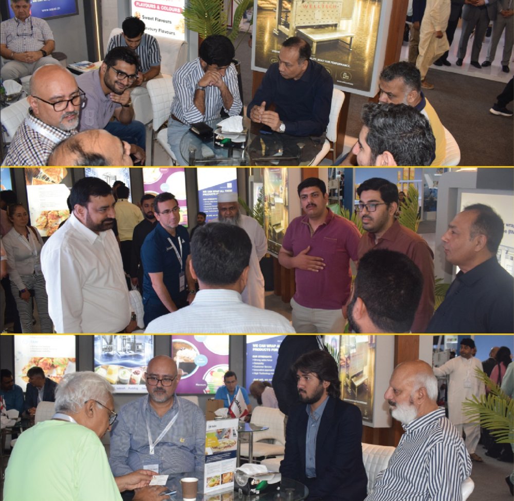 Bio-vet team meeting industry clients at an exhibition