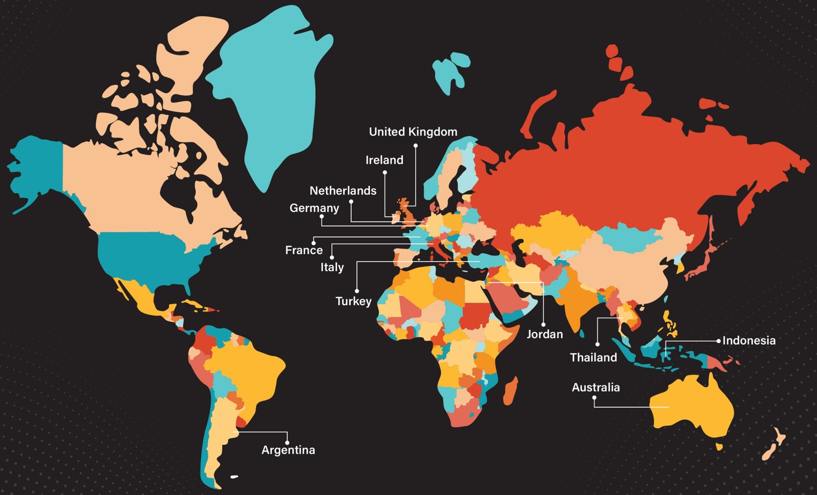 World map highlighting Bio-vet partner countries